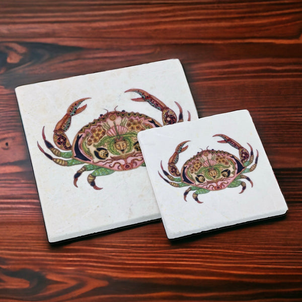 Crab Marble Coaster or Trivet