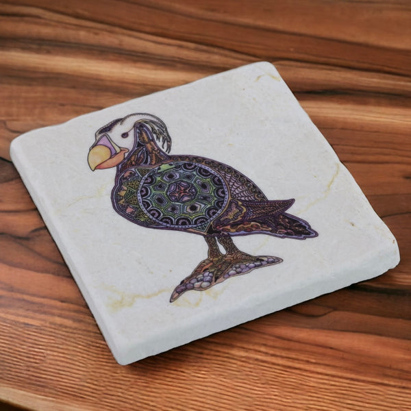 Marble Puffin Coaster