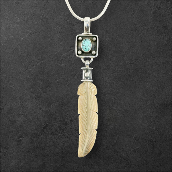 Feather with Turquoise