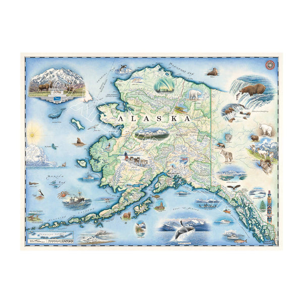 Alaska State Hand-Drawn Map