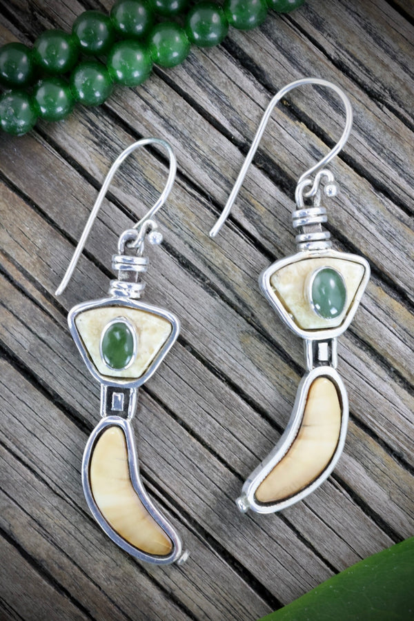 Ivory & Jade Earrings