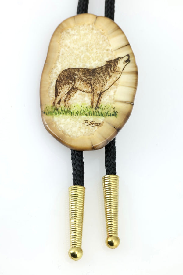 Howling Wolf Bolo Tie