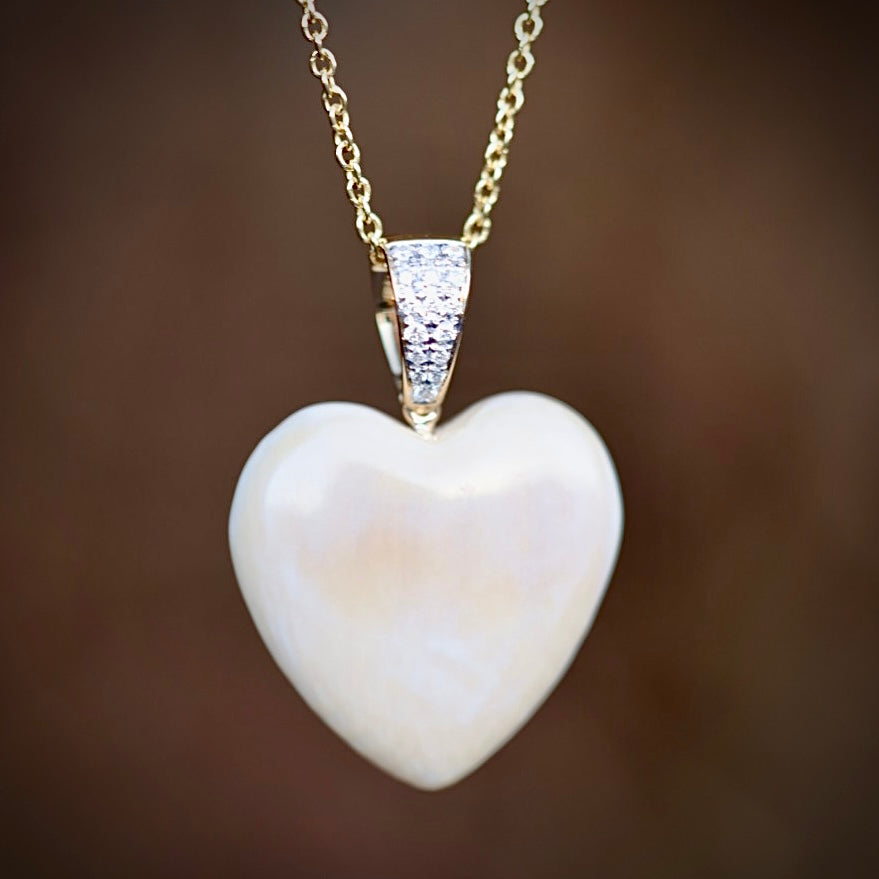 Heart Pendant w/ Pave Diamonds