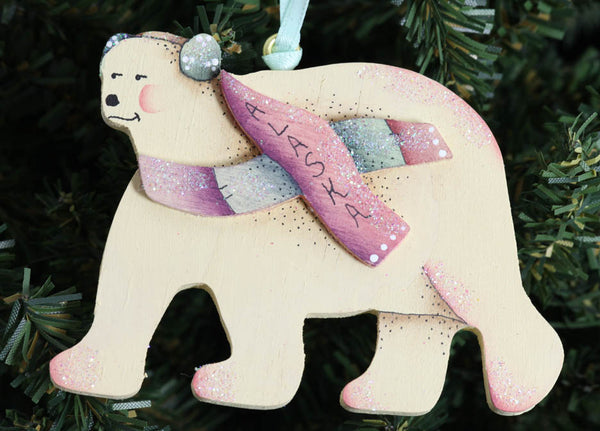 Polar Bear Scarf Ornament