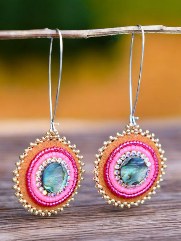 Round Abalone Earrings