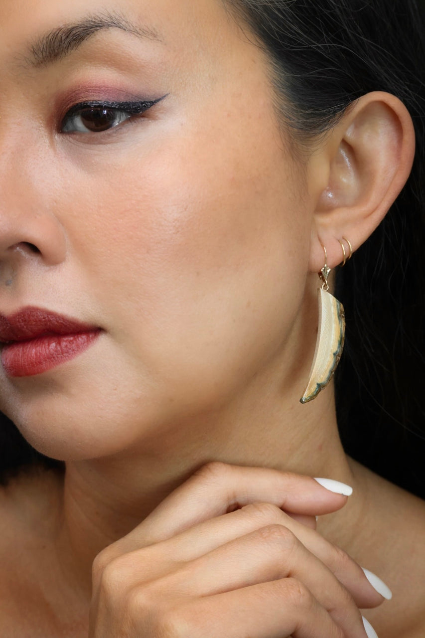 Mammoth Ivory & Gold Earrings