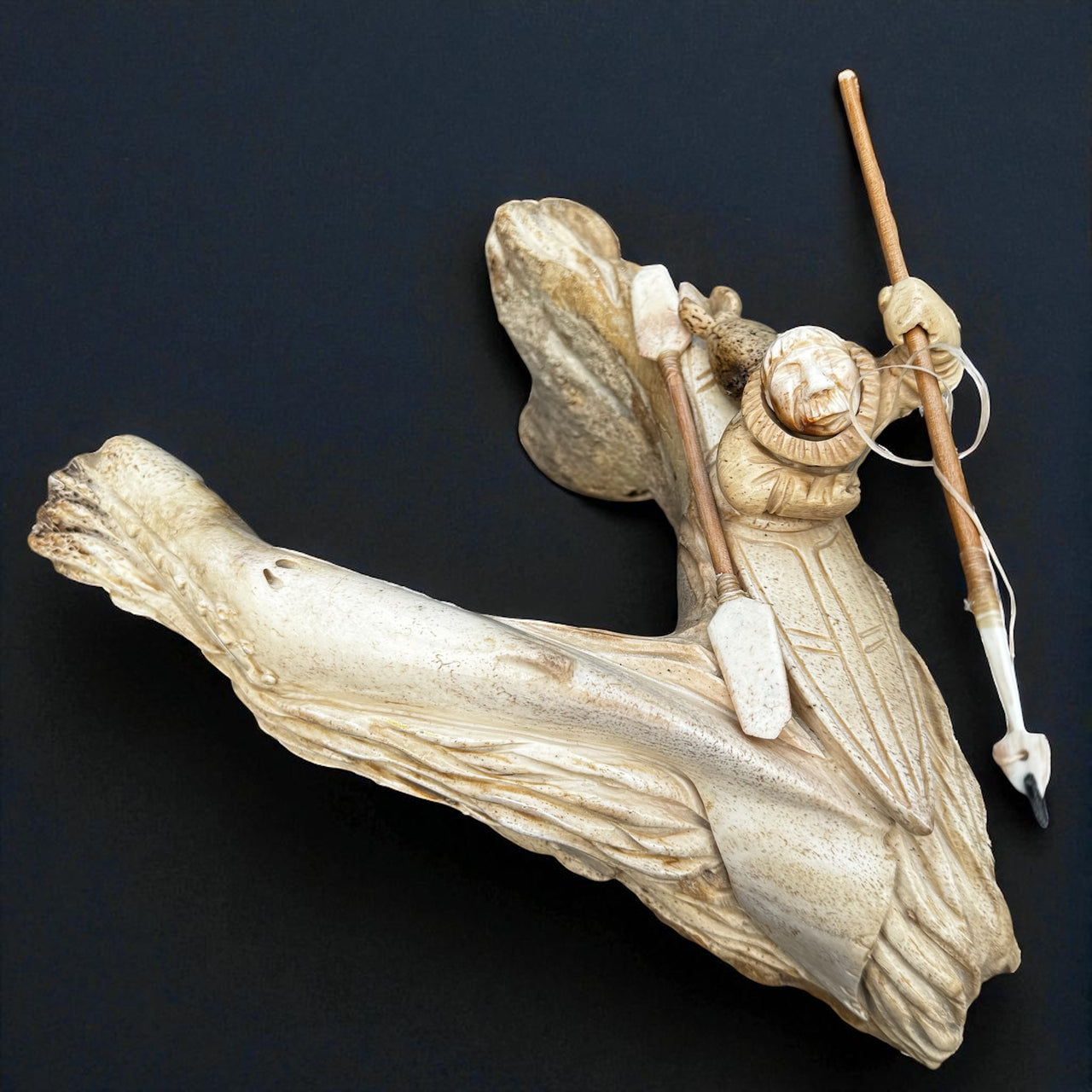 Whale Hunter Jawbone Carving