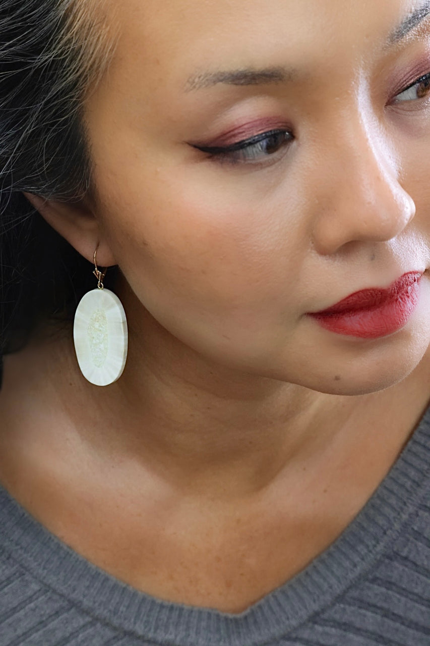 Walrus Ivory Earrings w/Gold