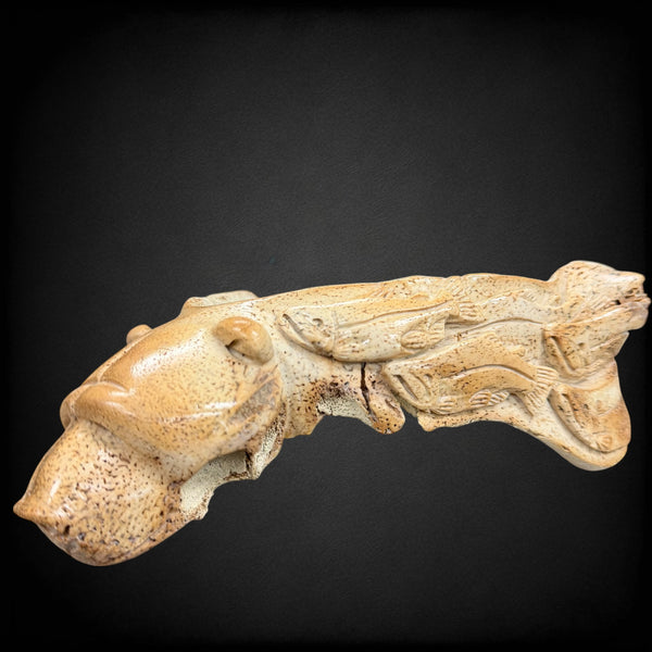 Bear & Salmon Jawbone Carving