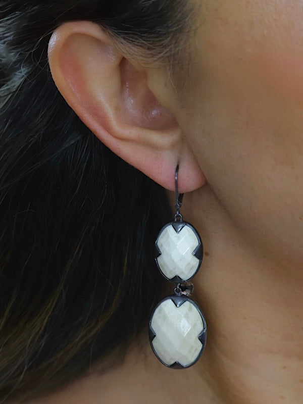 Ivory Faceted Earrings