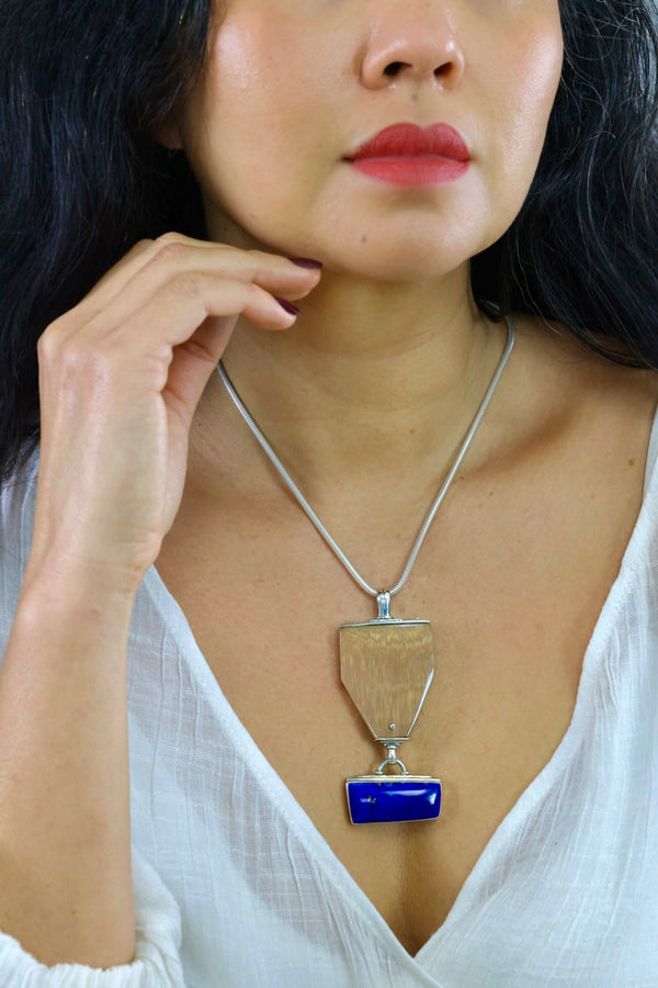 Ivory & Lapis Pendant