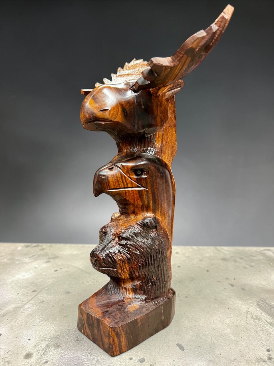 Moose Eagle & Bear Totem