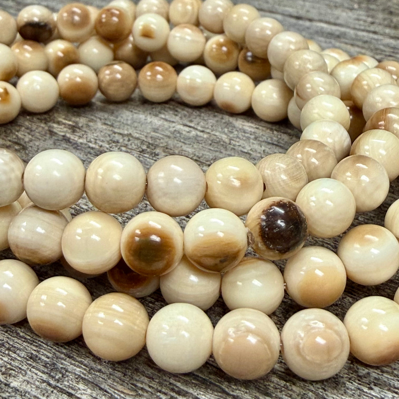 6mm Mammoth Ivory Bracelet - Tan