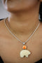 Ivory & Spiny Oyster Bear Pendant