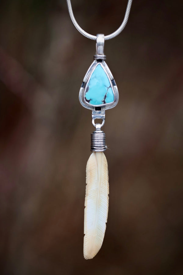 Feather with Turquoise