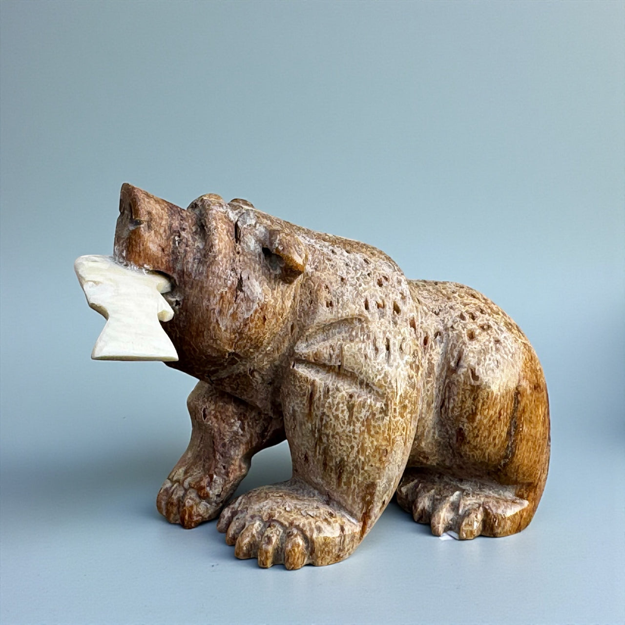 Bear w/Salmon Carving