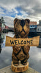 Chainsaw Carved 24" Welcome/Go Away Bear