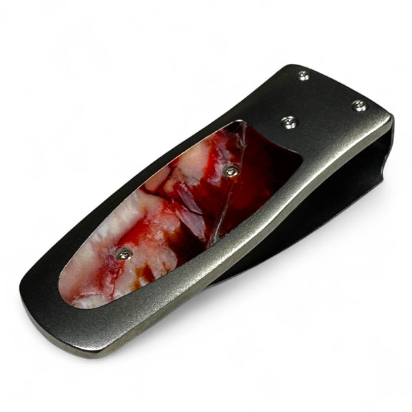 Red Stripe Money Clip