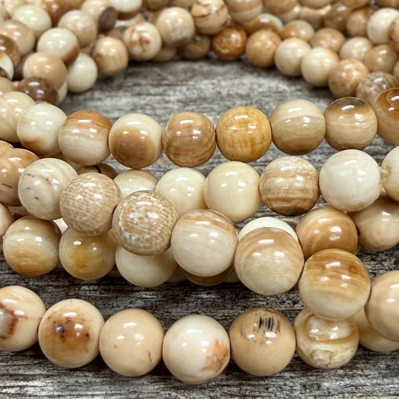 5mm Mammoth Ivory Bracelet - Tan