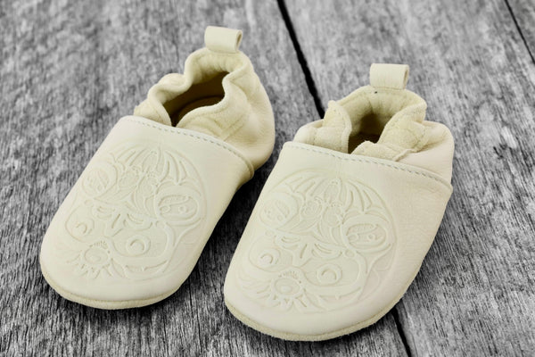 Beige Baby Eagle Leather Moccasins