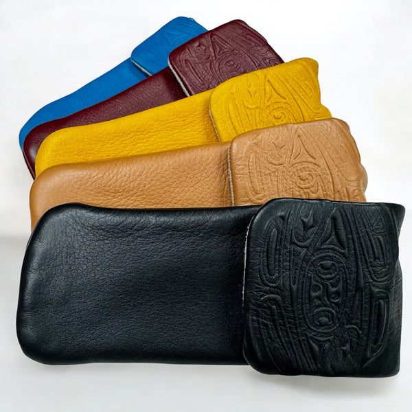 Leather Raven Eyeglass Case