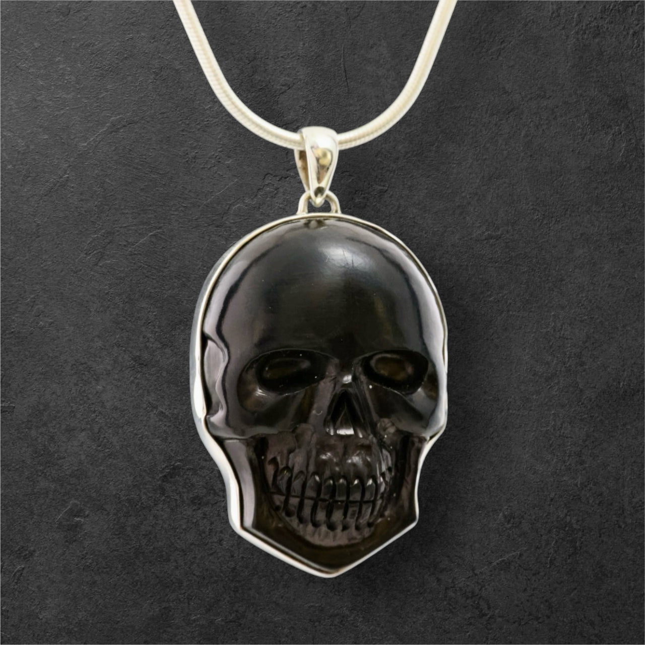 Jet Skull Pendant