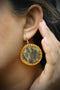 Round Seal Skin Beaded Earrings