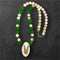 Ivory Scrimshaw & Jade Necklace