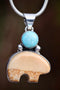 Ivory & Turquoise Bear Pendant