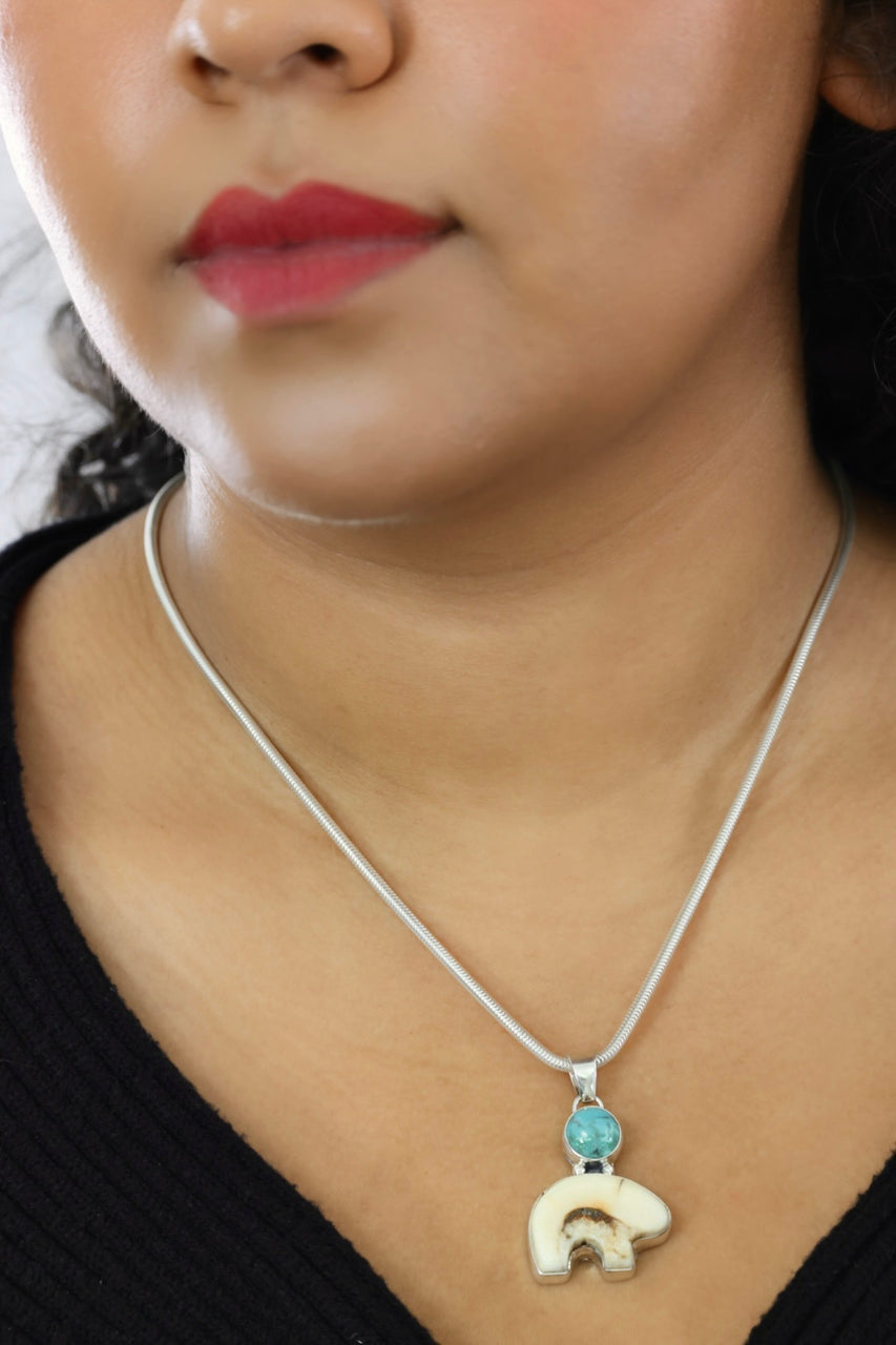 Ivory & Turquoise Bear
