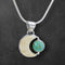 Ivory & Turquoise Moon Pendant