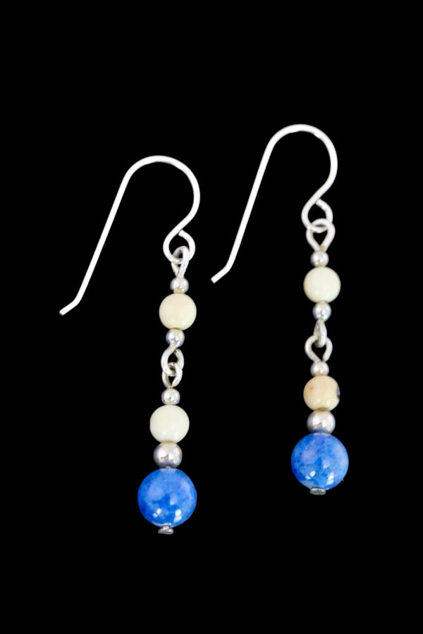 Ivory & Lapis Earrings