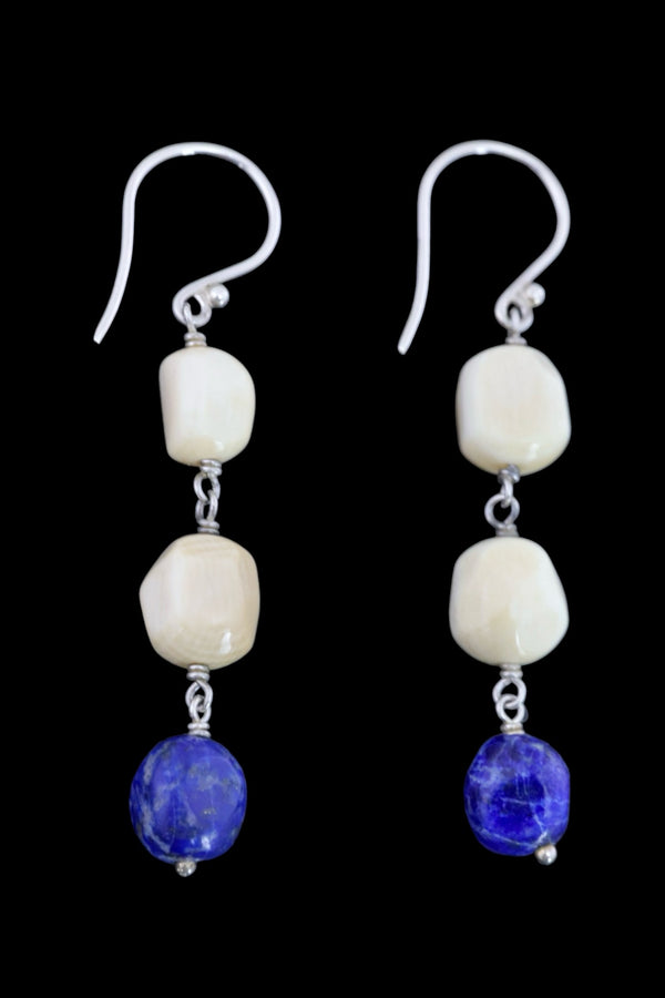 Ivory & Lapis Earrings