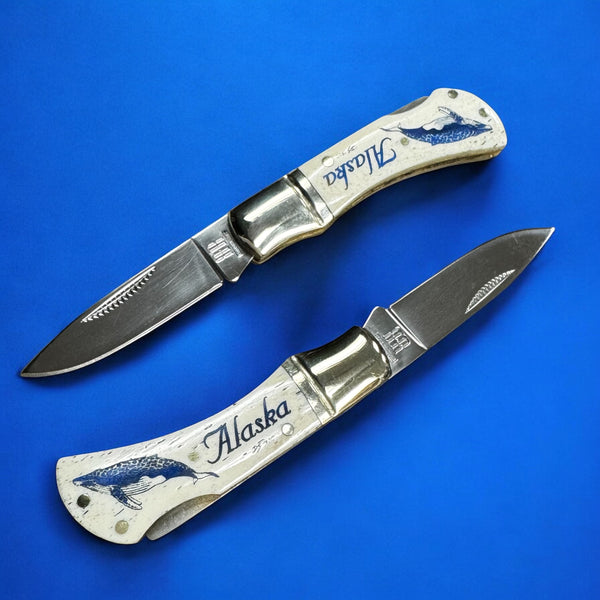 Alaska Humpback Scrimshaw Knife