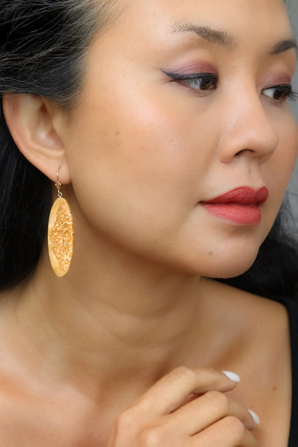 Walrus Ivory Earrings w/Gold