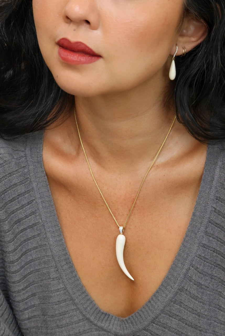 Tusk Pendant w/Diamonds
