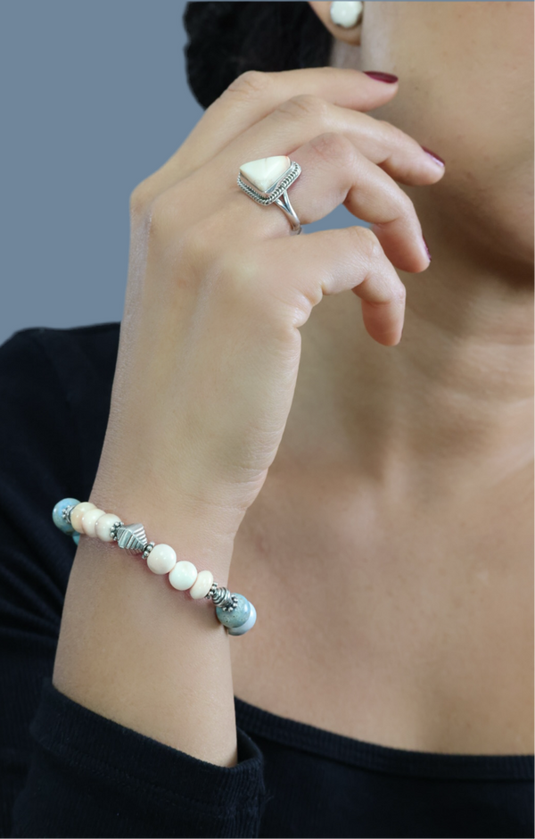 Ivory & Larimar Bracelet