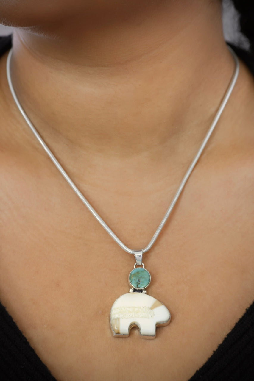 Ivory & Turquoise Bear