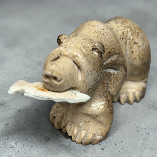 Bear & Salmon Carving