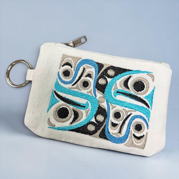 Salmon Embroidered Coin Purse
