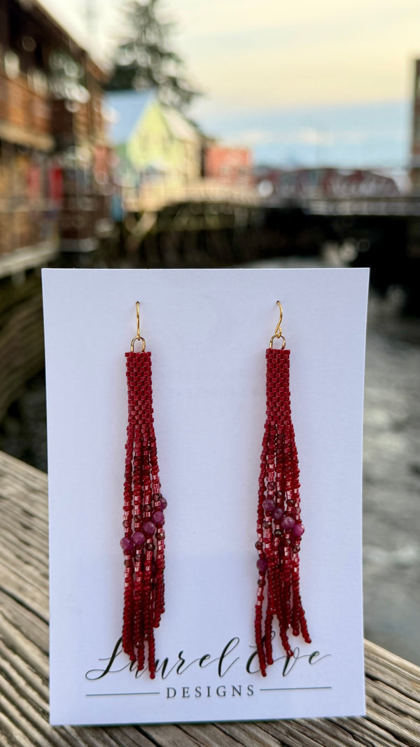 Gemma Tassel Scarlett Earrings