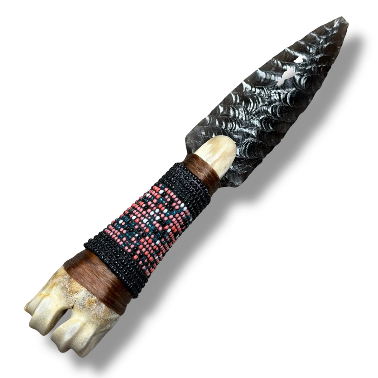 Beaded Obsidian & Bone