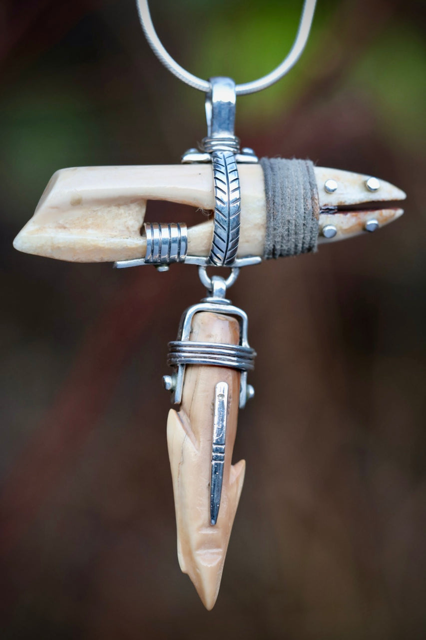 Fossilized Walrus Ivory Fish Necklace - Treasures from the Stream