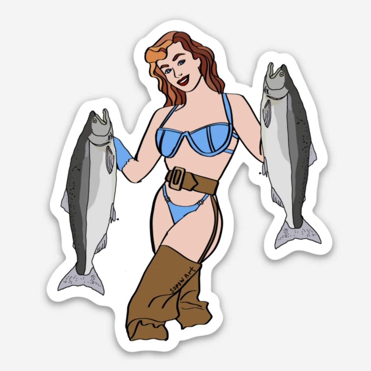 Double Fishting Sticker