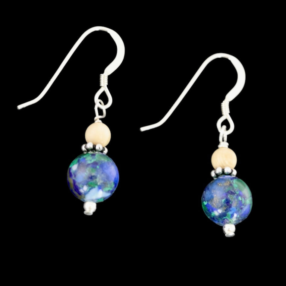 Ivory & Azurite Earrings