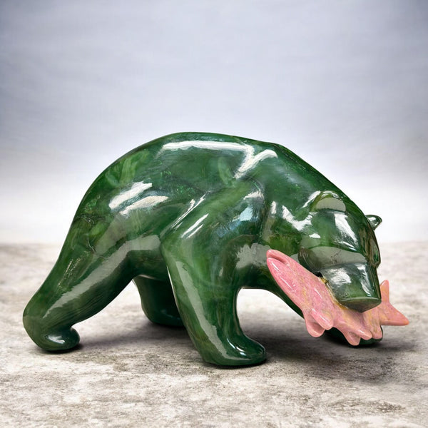Jade Bear 6" Carving