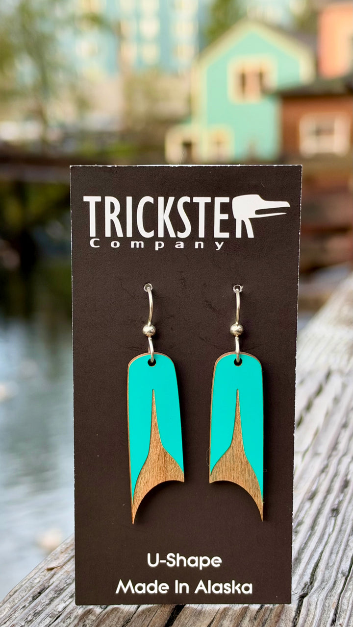 U-Shape Earrings Teal