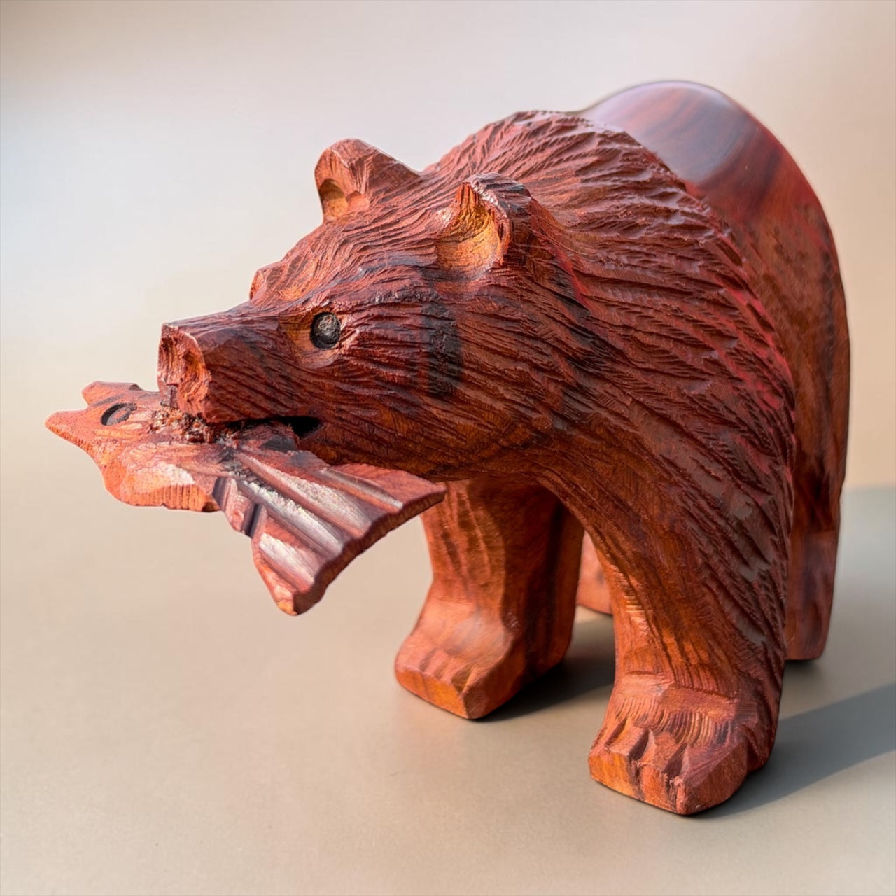 Bear w/Salmon Carving