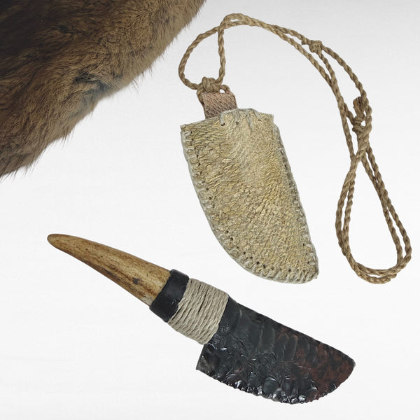 Obsidian & Antler Necklace