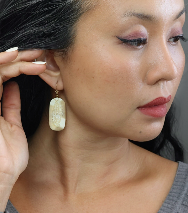 Walrus Ivory Earrings w/Gold